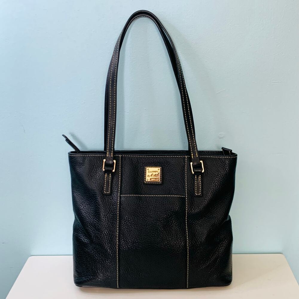 Dooney & Bourke Black Leather Pebble Grain Small Lexington Shopper Tote